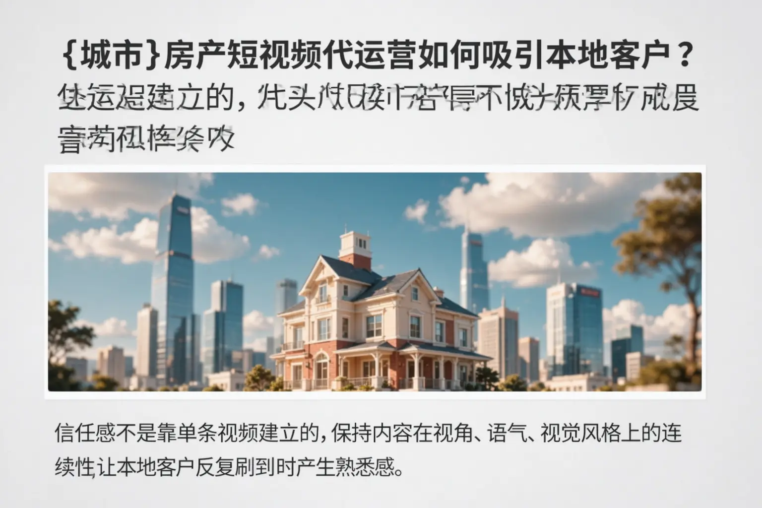宁国房产短视频代运营如何吸引本地客户?